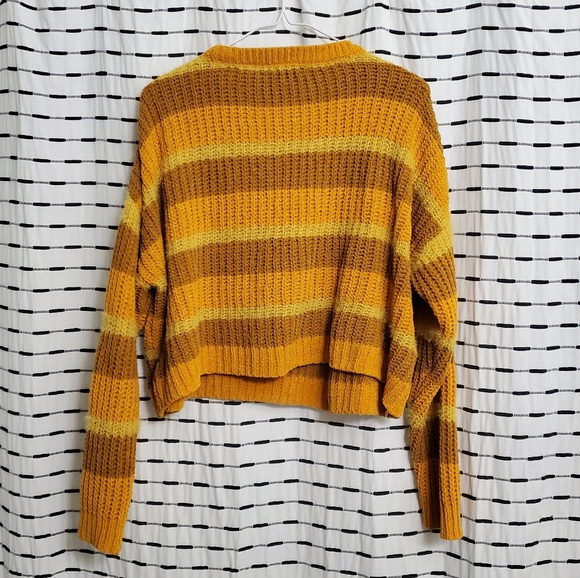 Wild Fable Fuzzy Yellow Stripe Knit Sweater - Picture 2 of 4